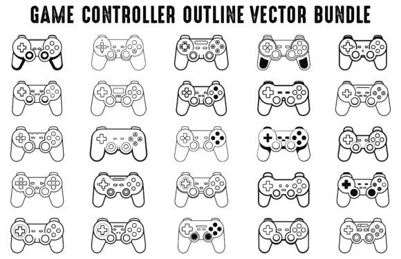 Download Gamepad Console Outline Vector Bundle - Console Collection