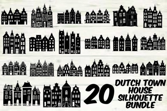 Download Dutch Town House Silhouette Bundle - Silhouette Collection