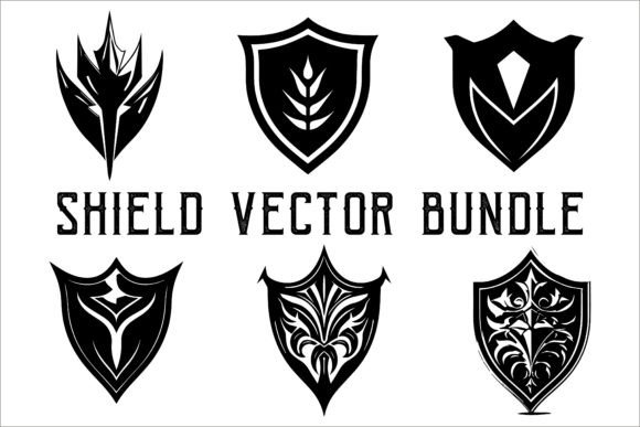 Download Silhouette of Shield Vector Set Bundle - Silhouette Collection