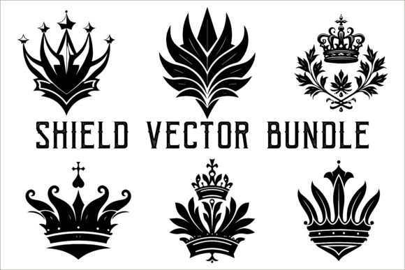 Download Silhouette of Shield Vector Set Bundle - Silhouette Collection