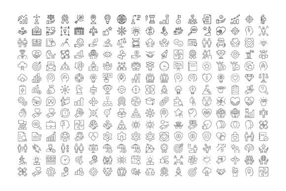 Download 152 Core Values Outline Icons Set - Premium Bundle