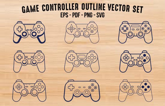 Download Gamepad Console Outline Vector SVG Set - Console Collection