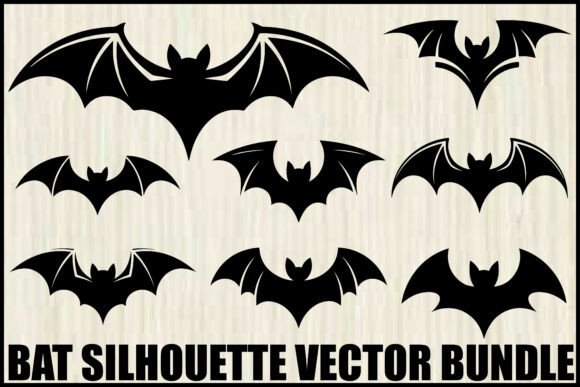 Download Flying Bat Silhouette Vector Set - Silhouette Collection